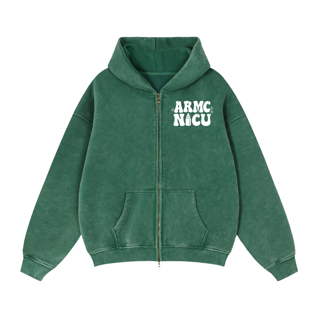 NICU- adult unisex Zip-Through Boxy Fleece Hoodie