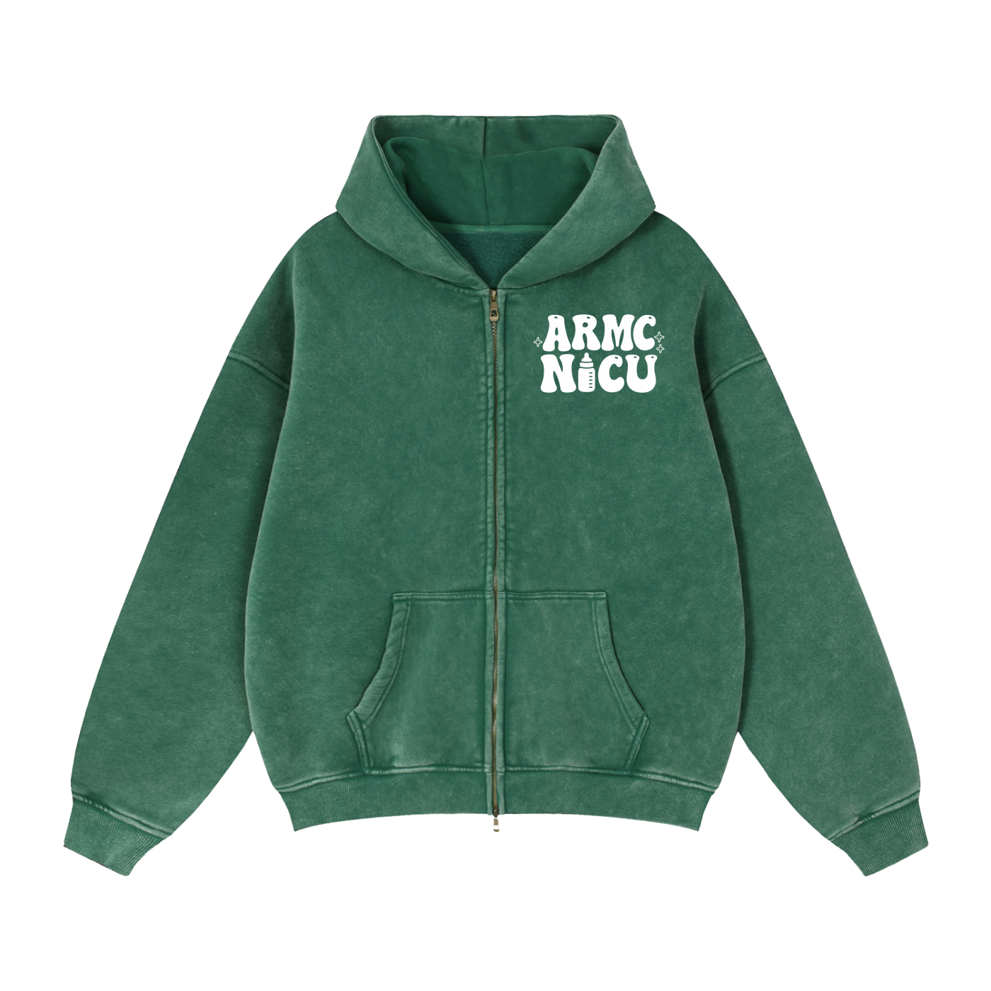 NICU- adult unisex Zip-Through Boxy Fleece Hoodie