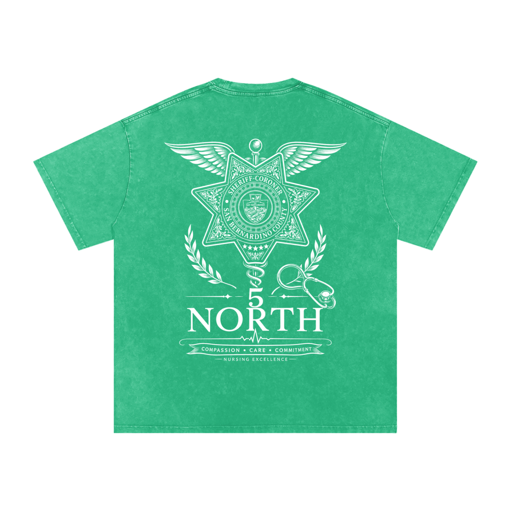 5 North-adult unisex Snow Washed Oversized Cotton T-Shirt