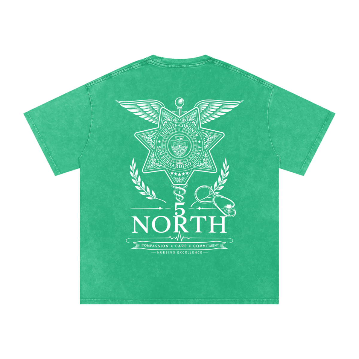 5 North-adult unisex Snow Washed Oversized Cotton T-Shirt