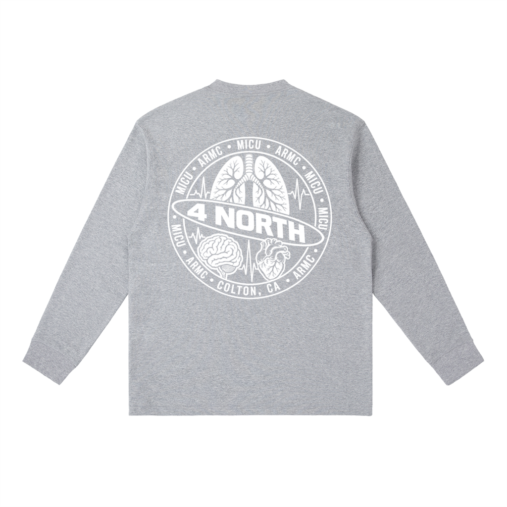 4 North white print- Long-Sleeve T-Shirt