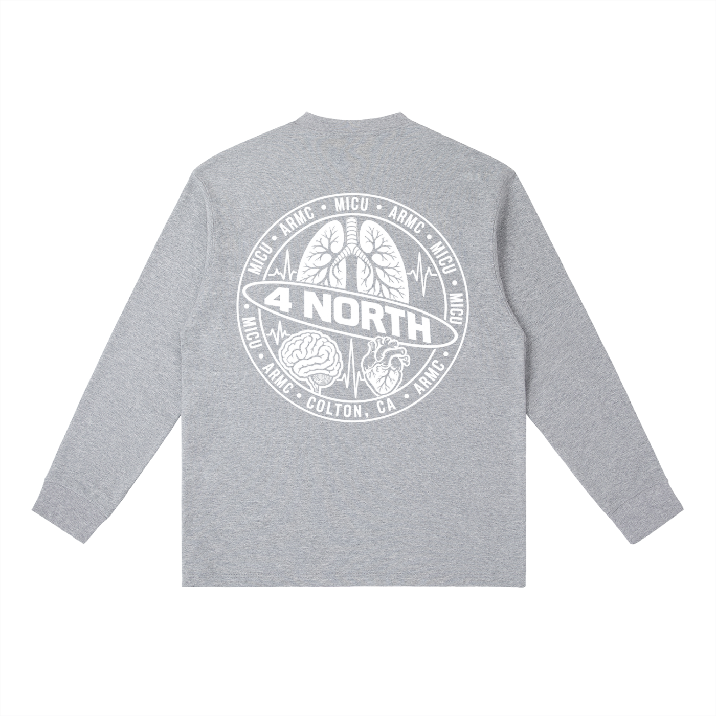 4 North white print- Long-Sleeve T-Shirt