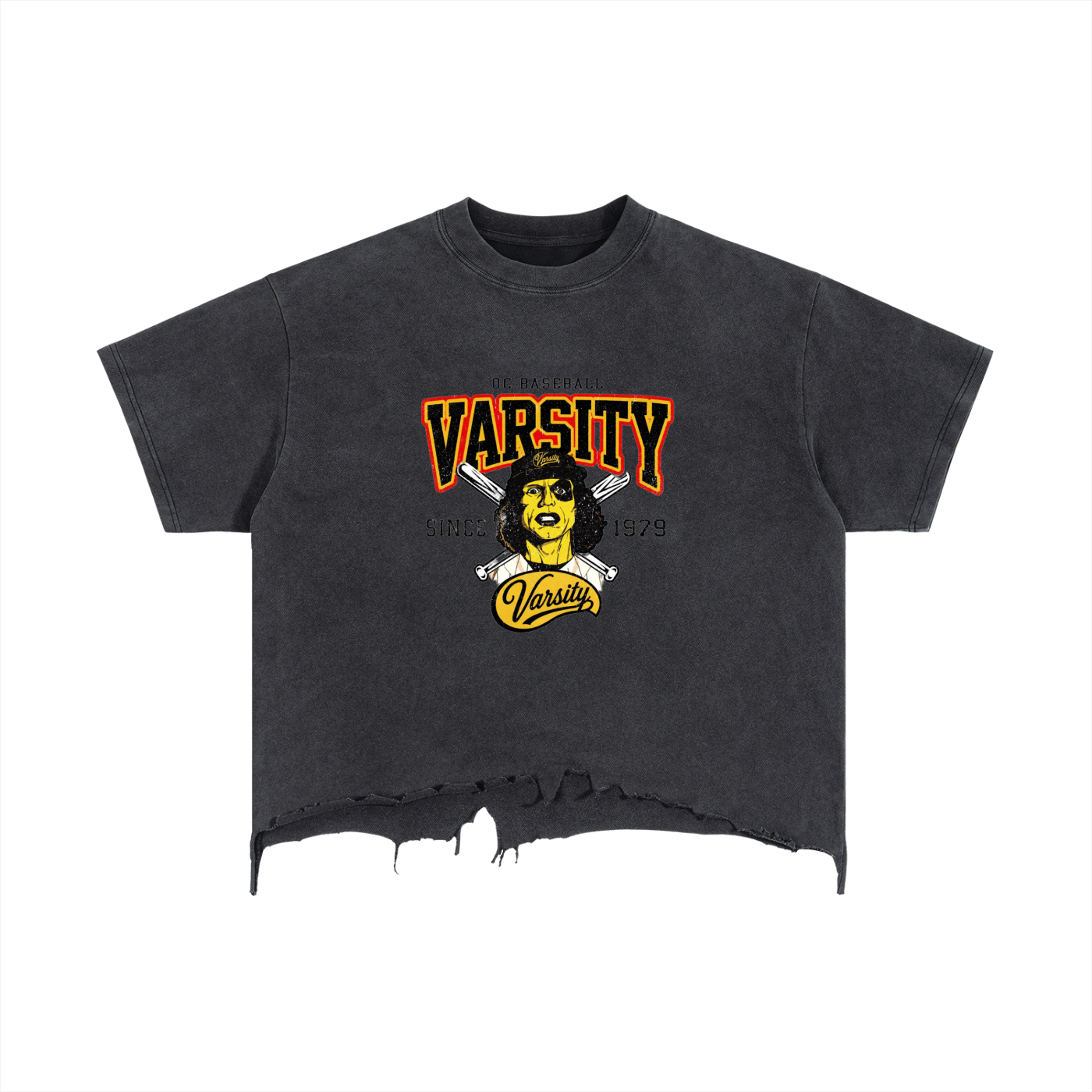 The Furies baseball- adult unisex Vintage Wash Boxy Distressed Hem T-Shirt