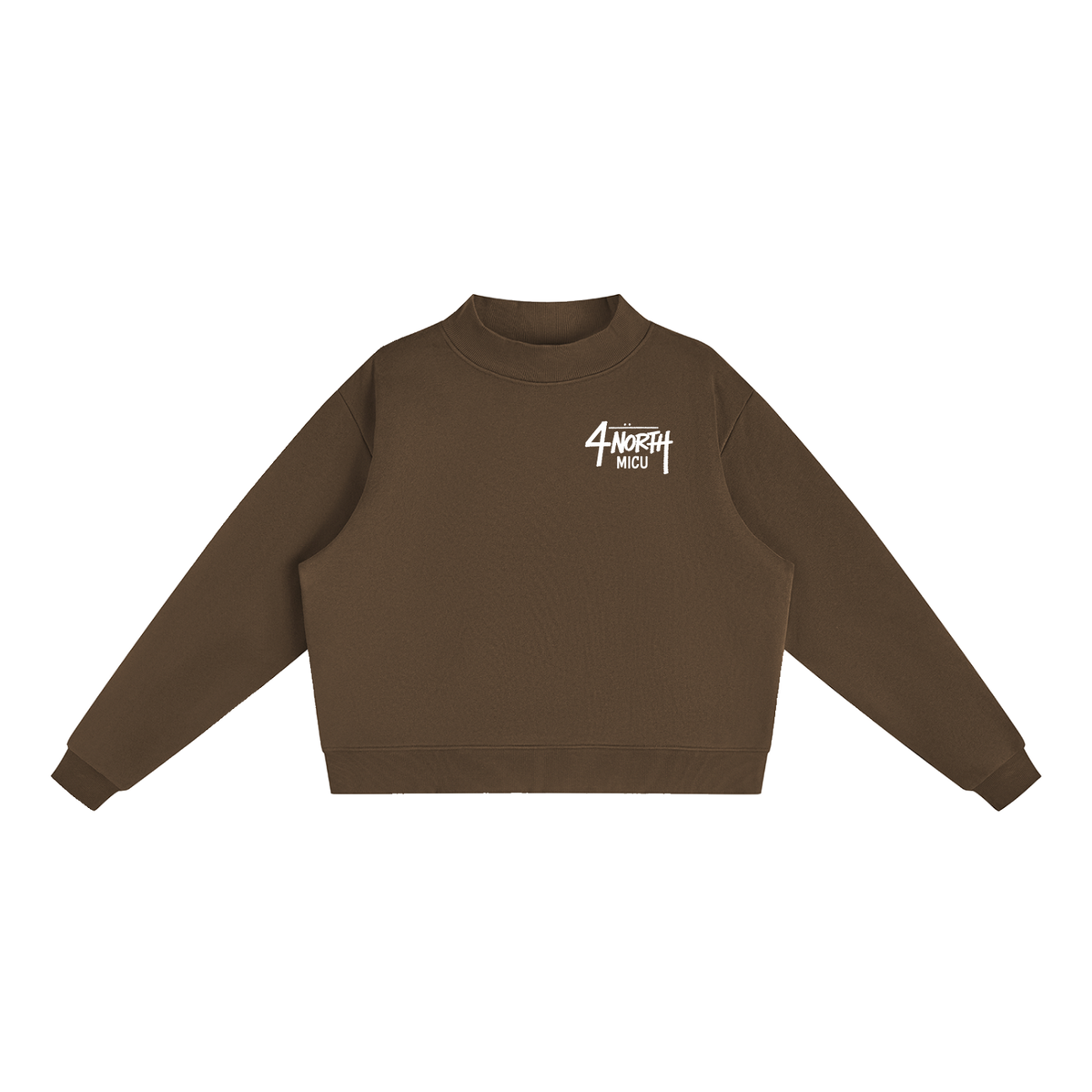 4 North- women’s Essential Fleece Mock-Neck Crew Sweatshirt