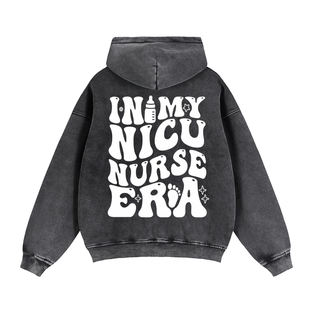NICU- adult unisex Zip-Through Boxy Fleece Hoodie