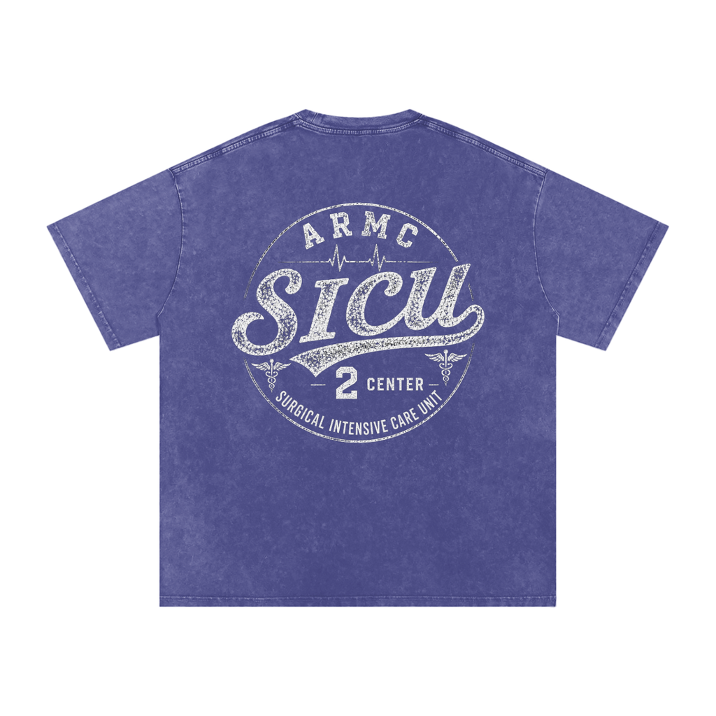 2 Center white lettering - Snow Washed Oversized Cotton T-Shirt