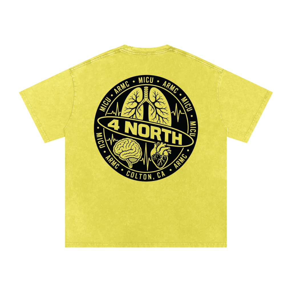 4 North black lettering- adult unisex Snow Washed Oversized Cotton T-Shirt