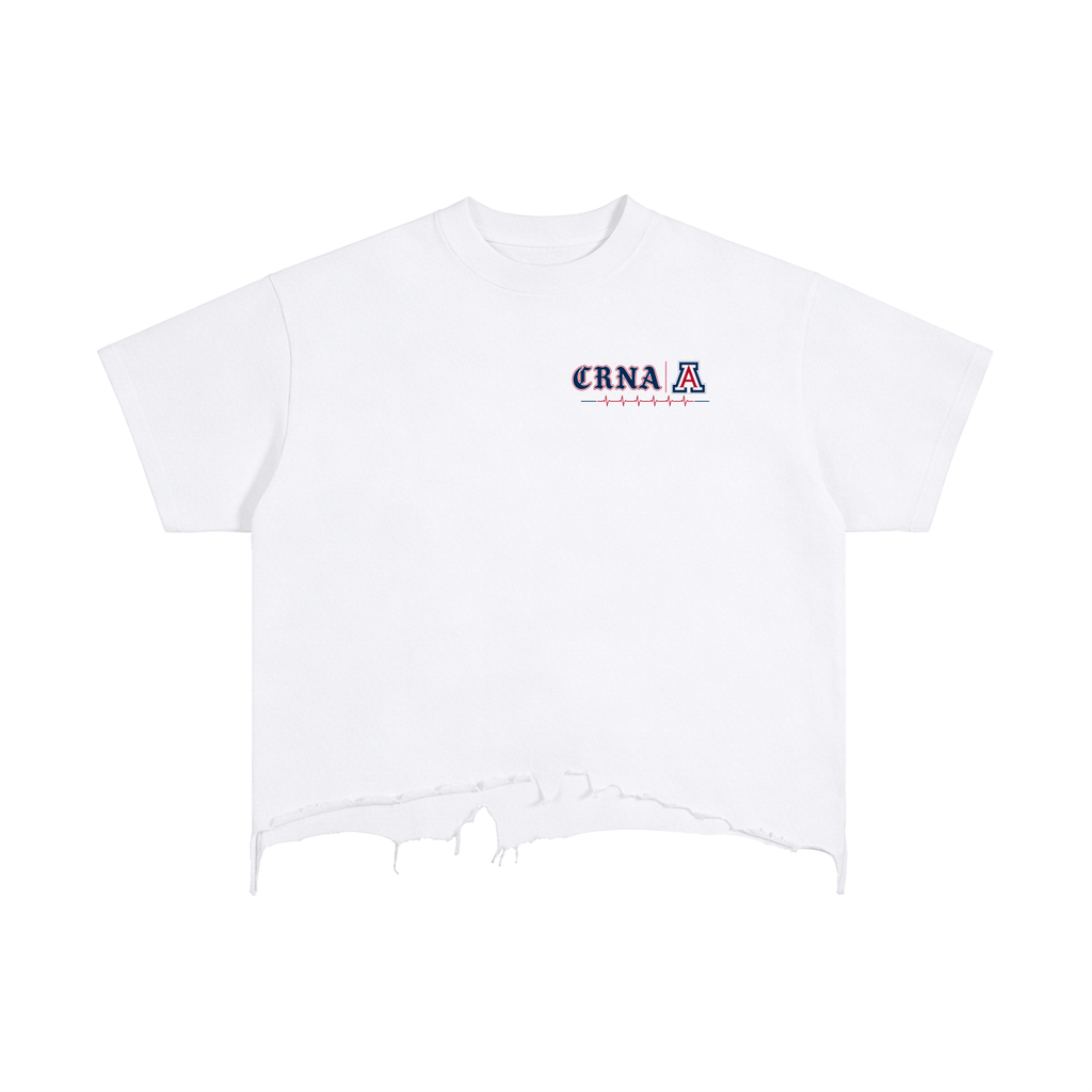 UOA/CRNA- adult unisex Vintage Wash Boxy Distressed Hem T-Shirt