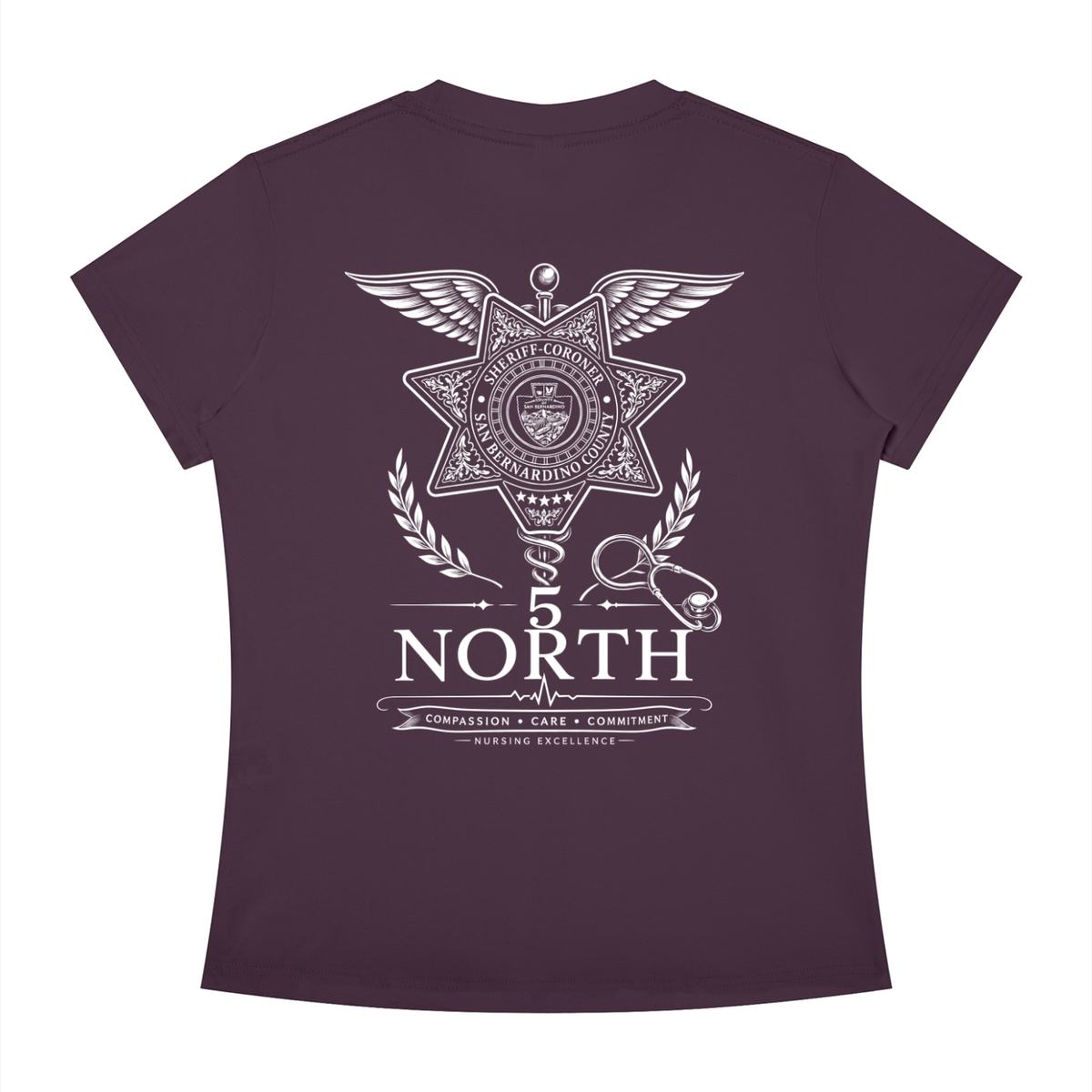 5 North- Women's Slim Fit Crewneck T-Shirt