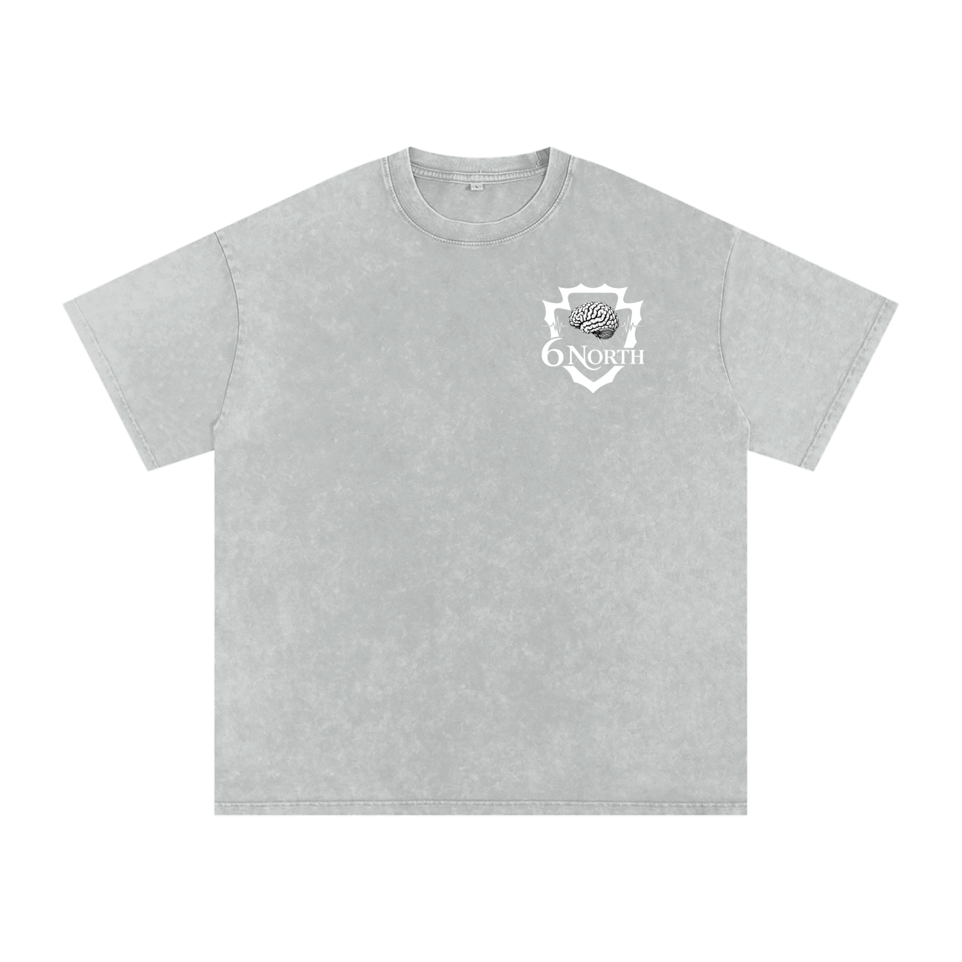 6 North white Lettering - adult unisex Snow Washed Oversized Cotton T-Shirt