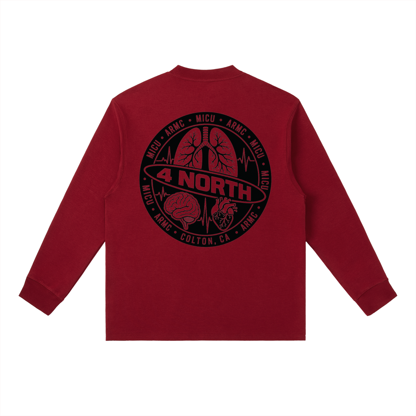 4 North black print- Long-Sleeve T-Shirt
