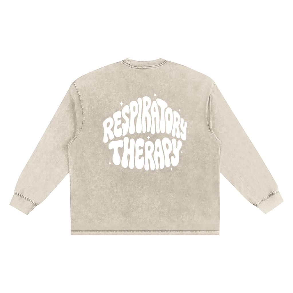 Respiratory Therapy- adult unisex Snow Washed Frayed Edge T-Shirt