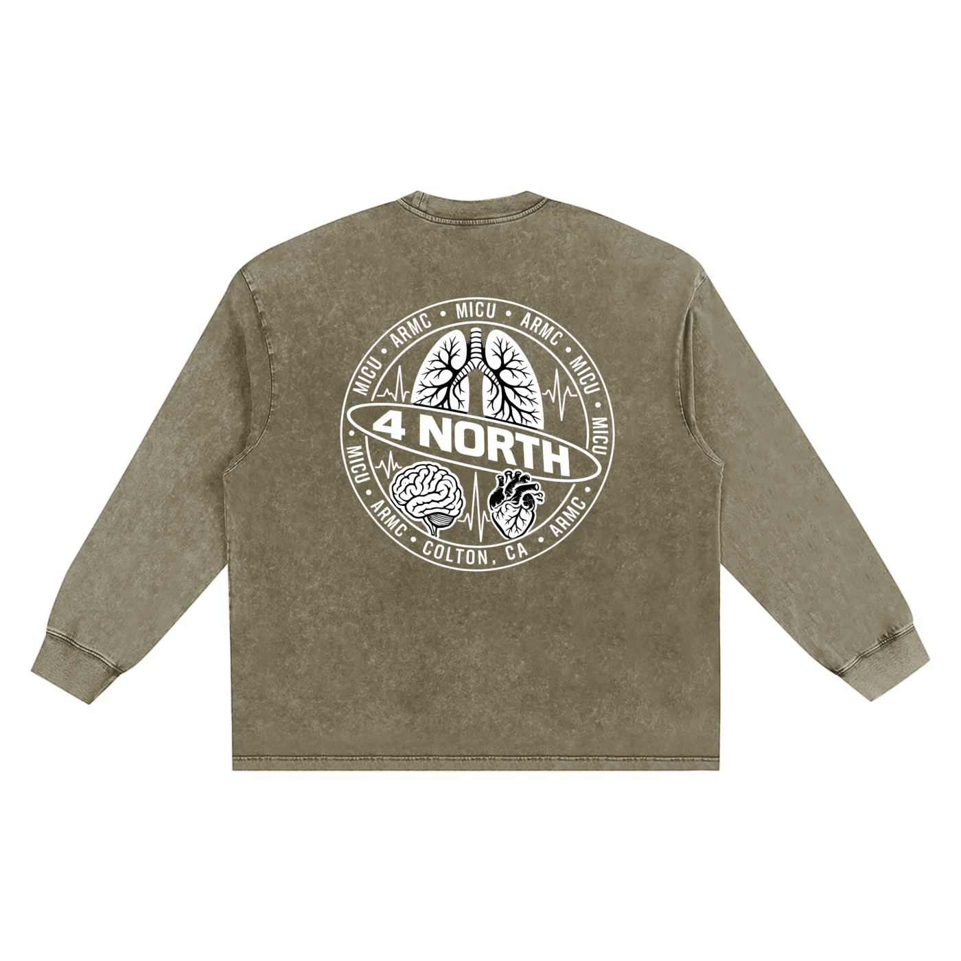 4 North white lettering- adult unisex Snow Washed Frayed Edge T-Shirt
