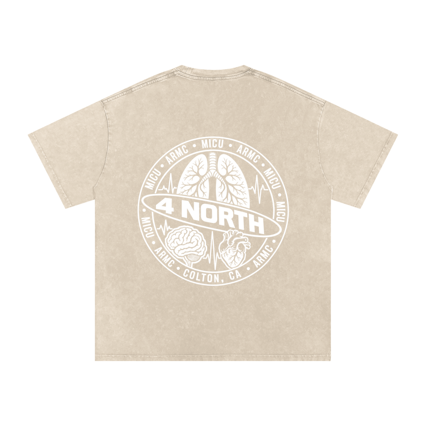 4 North white lettering- adult unisex Snow Washed Oversized Cotton T-Shirt