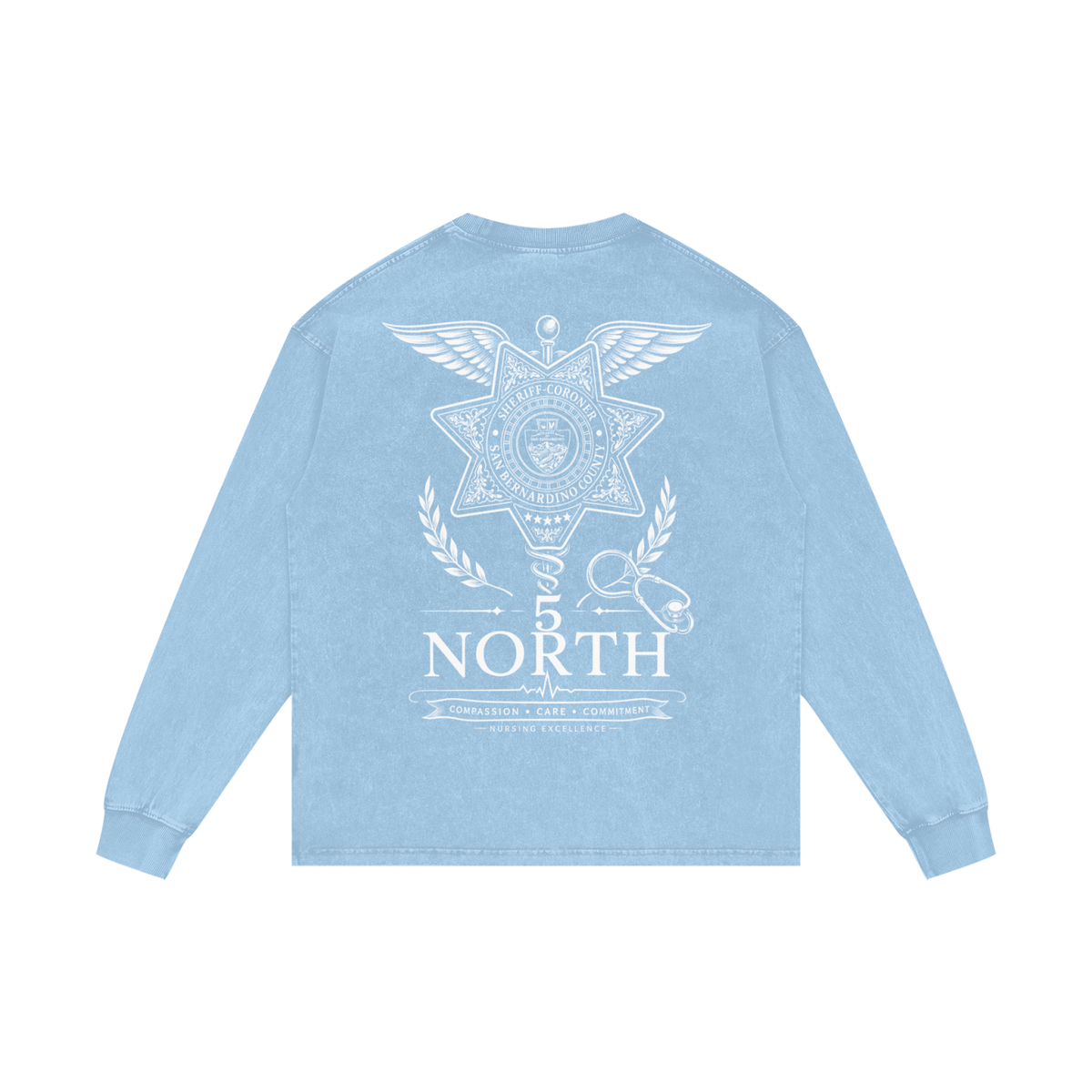 5 North- Acid Wash Oversize Long Sleeve T-Shirt