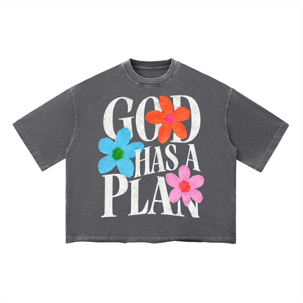 God Has a Plan-adult unisex Vintage Wash Boxy T-Shirt