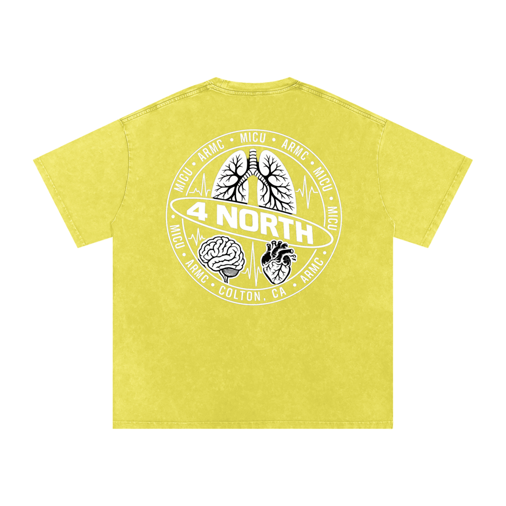 4 North white lettering- adult unisex Snow Washed Oversized Cotton T-Shirt