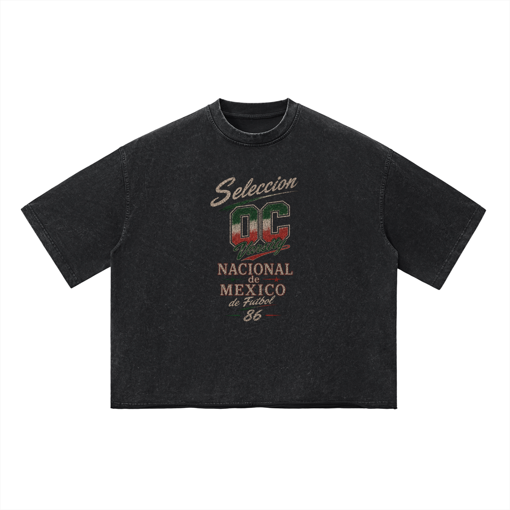 Mexico soccer Vintage- adult unisex Vintage Wash Boxy T-Shirt