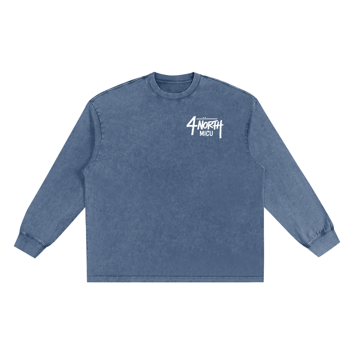 4 North white lettering- adult unisex Snow Washed Frayed Edge T-Shirt