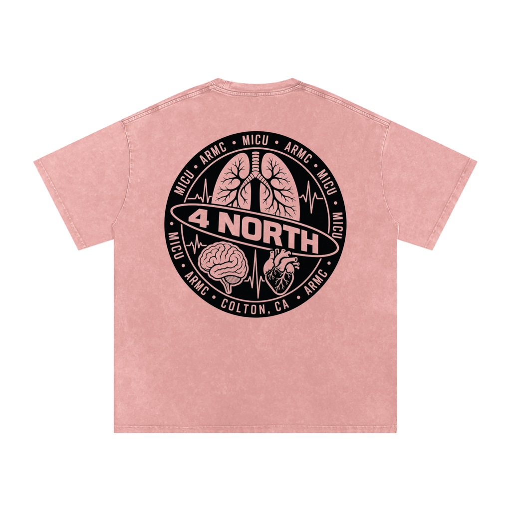 4 North black lettering- adult unisex Snow Washed Oversized Cotton T-Shirt