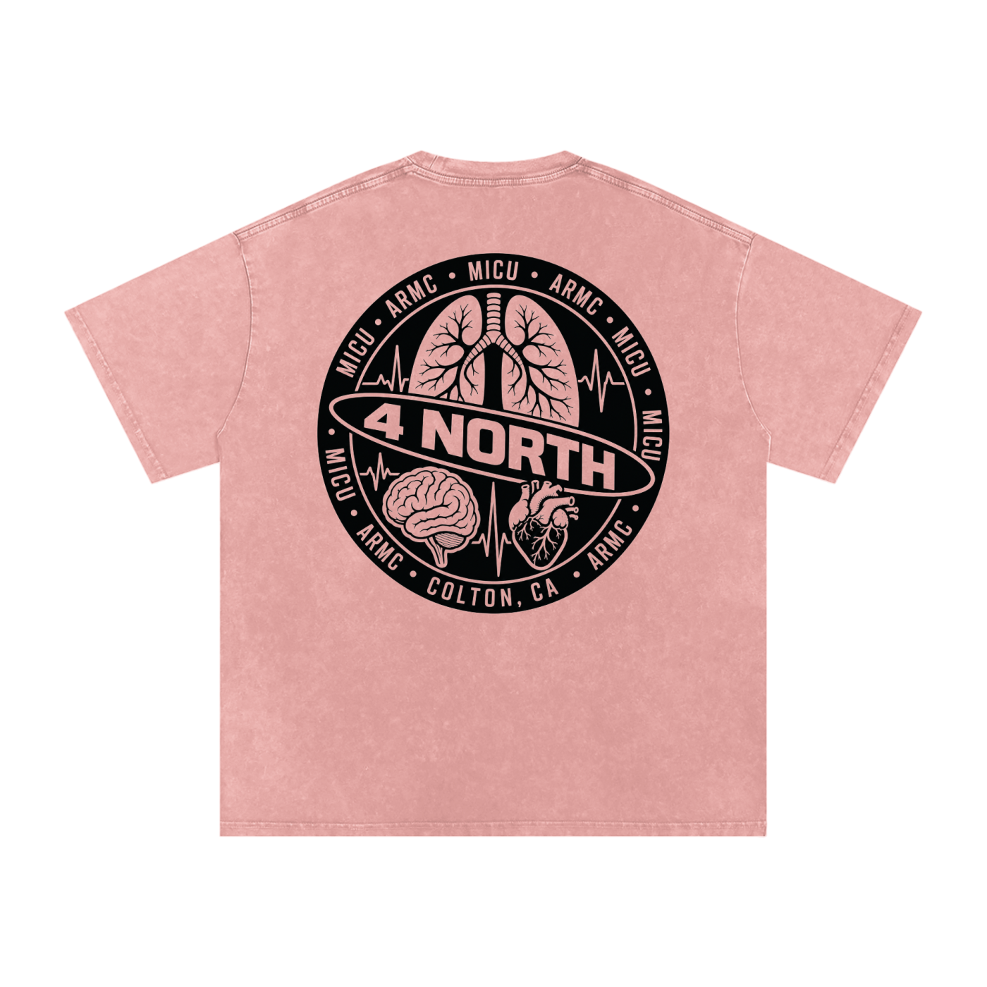 4 North black lettering- adult unisex Snow Washed Oversized Cotton T-Shirt