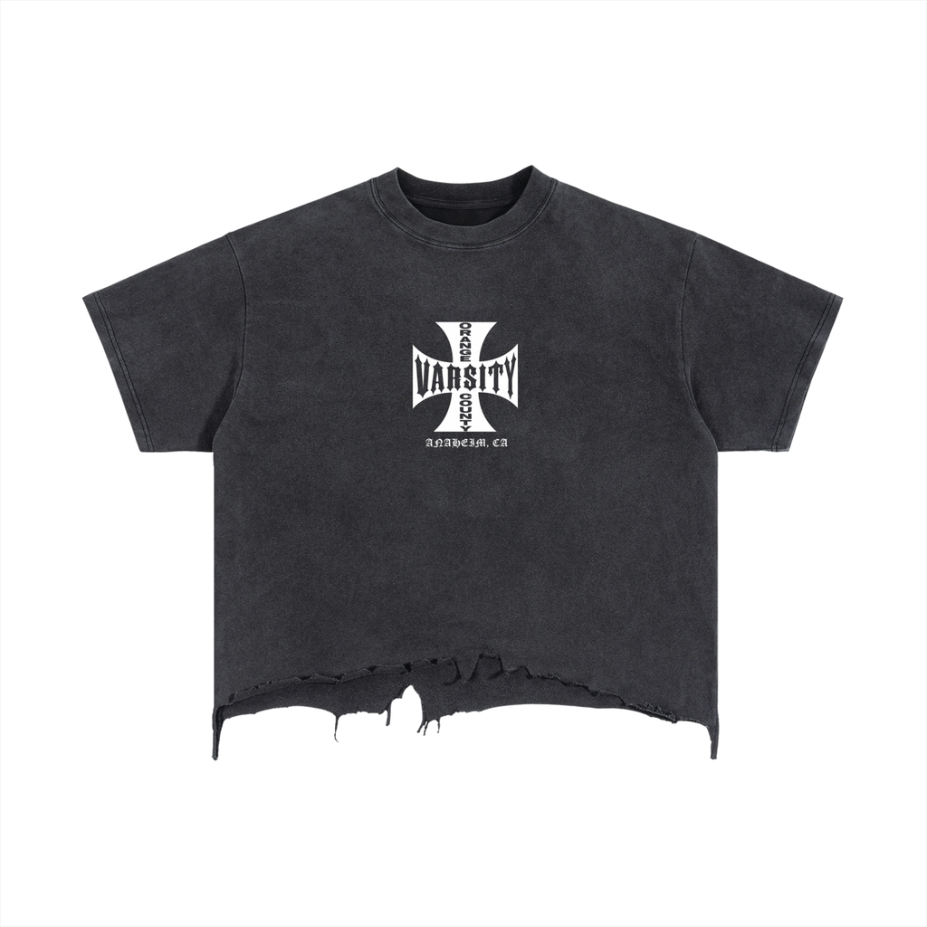 OC Varsity Choppers - adult unisex Vintage Wash Boxy Distressed Hem T-Shirt