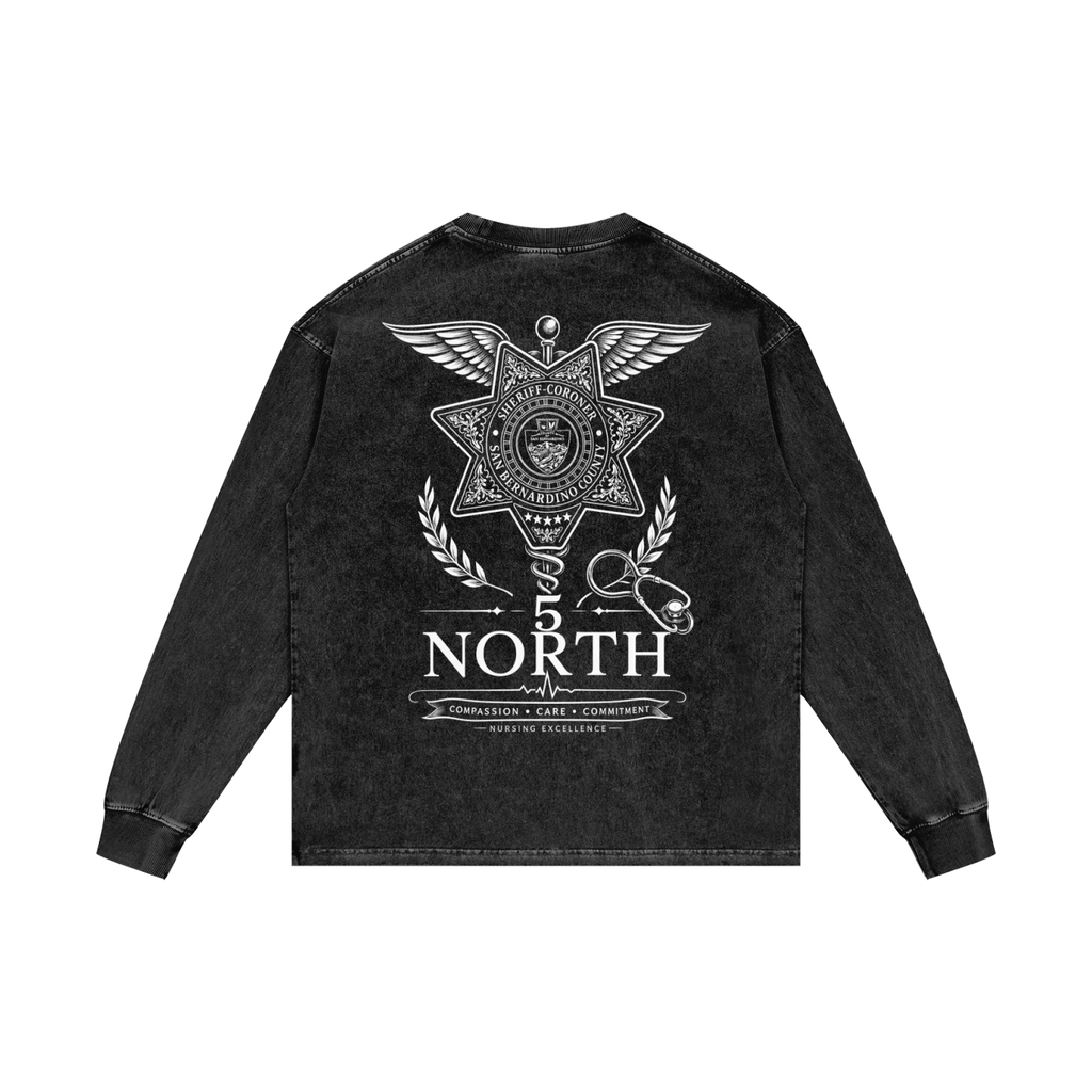 5 North- Acid Wash Oversize Long Sleeve T-Shirt