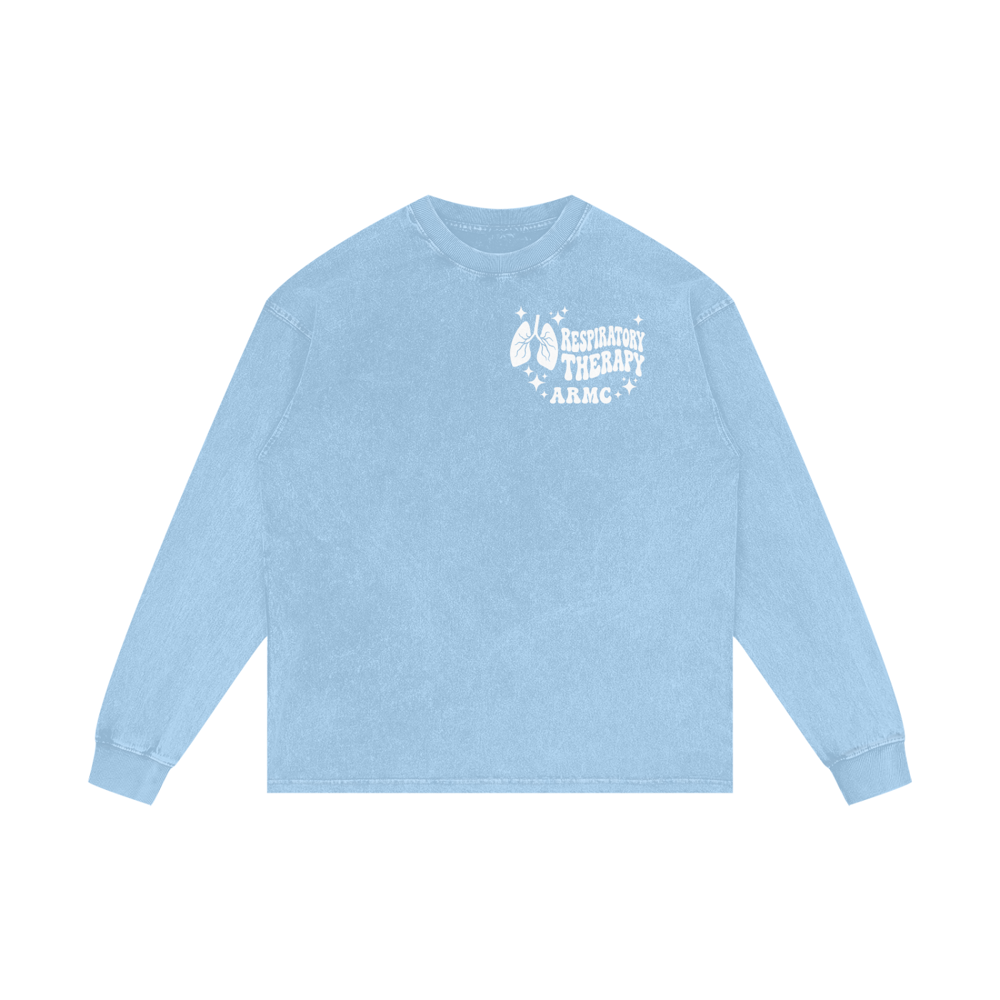 Respiratory Therapy- adult unisex Acid Wash Oversize Long Sleeve T-Shirt