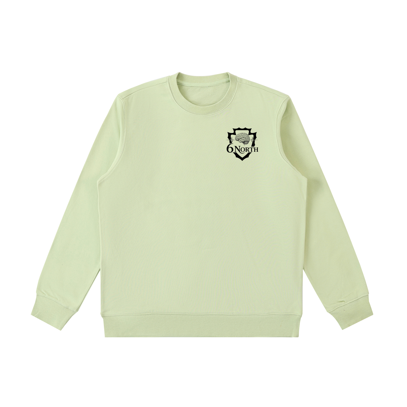 6 North Black Lettering -Essential Heavyweight Crewneck  Sweatshirt