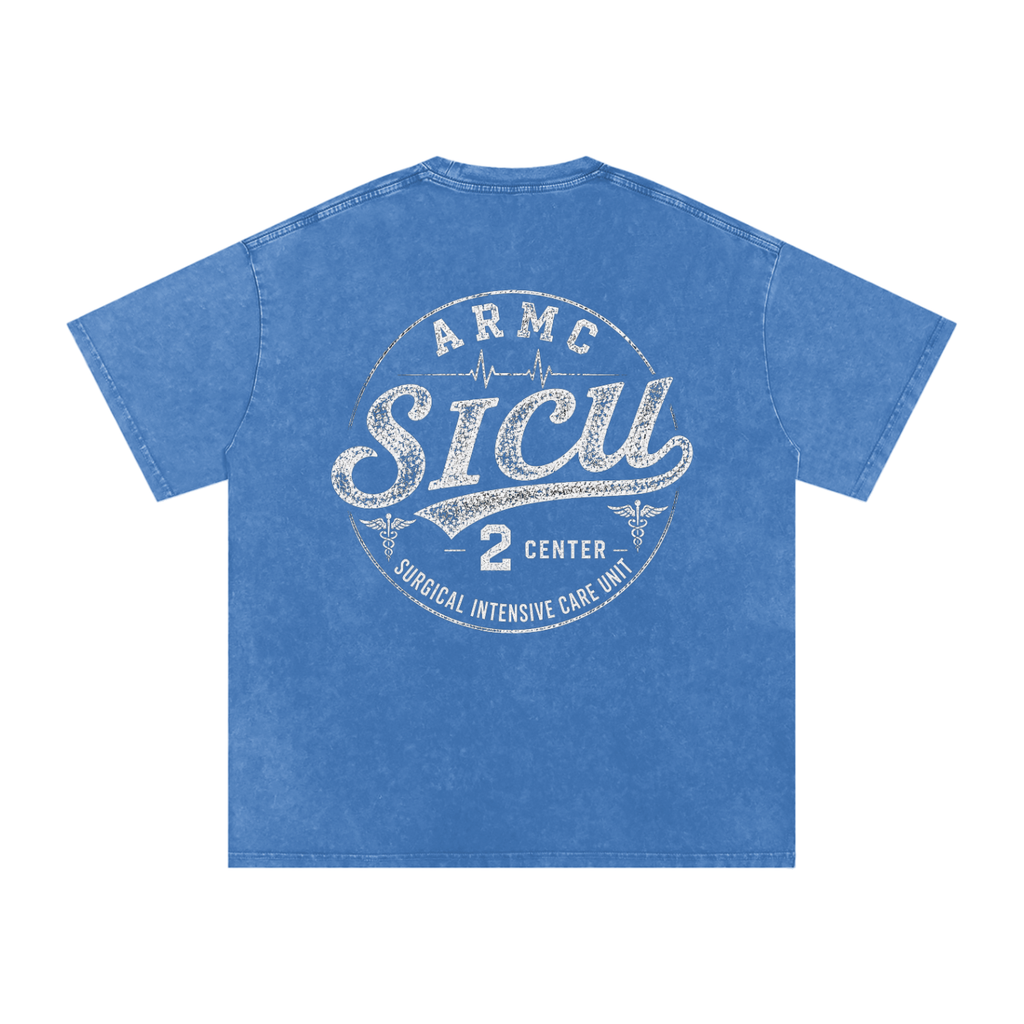 2 Center white lettering - Snow Washed Oversized Cotton T-Shirt