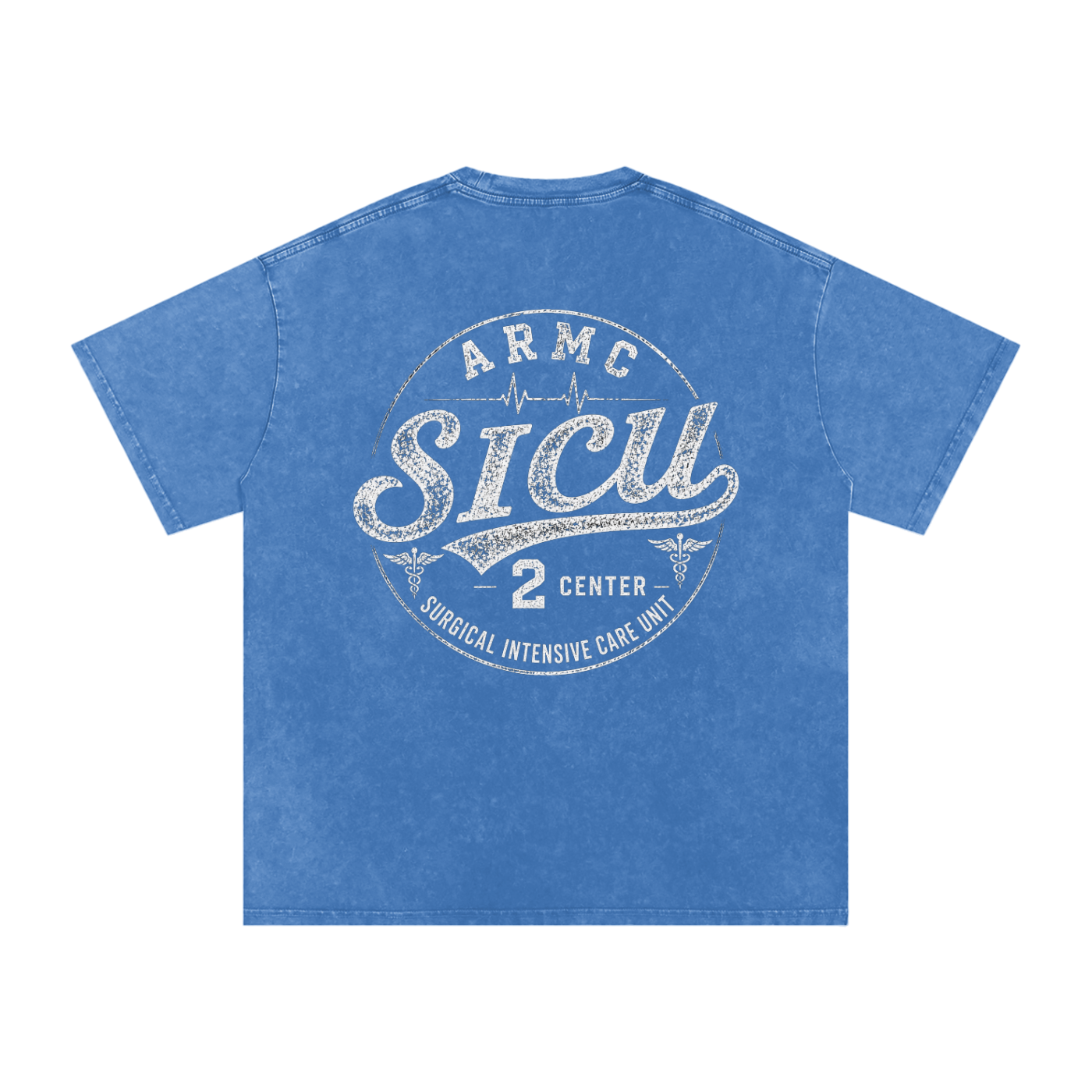 2 Center white lettering - Snow Washed Oversized Cotton T-Shirt