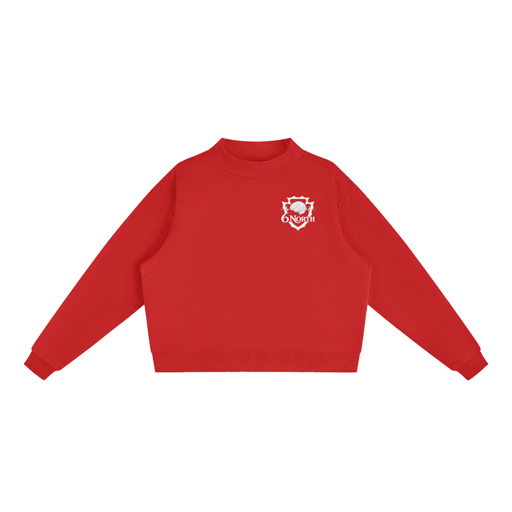 6 North- women’s Essential Fleece Mock-Neck Crew Sweatshirt