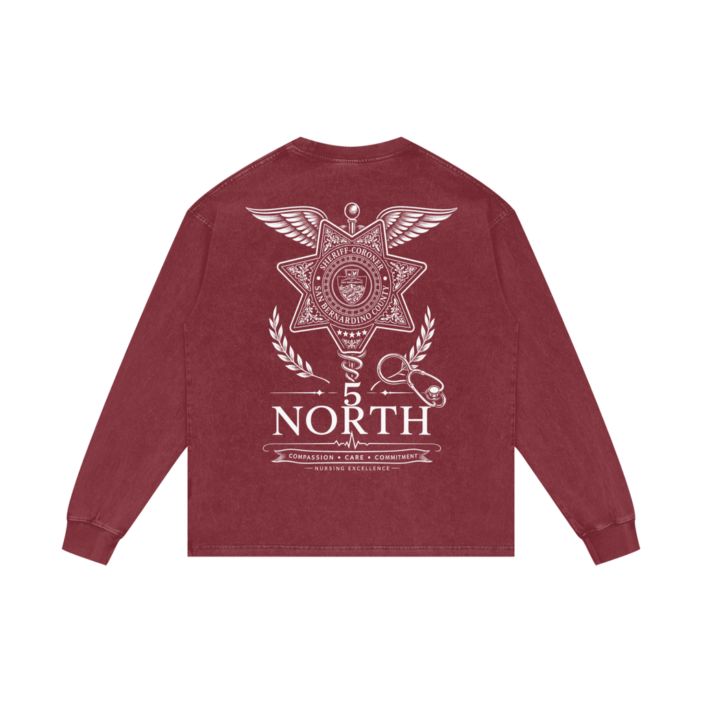 5 North- Acid Wash Oversize Long Sleeve T-Shirt