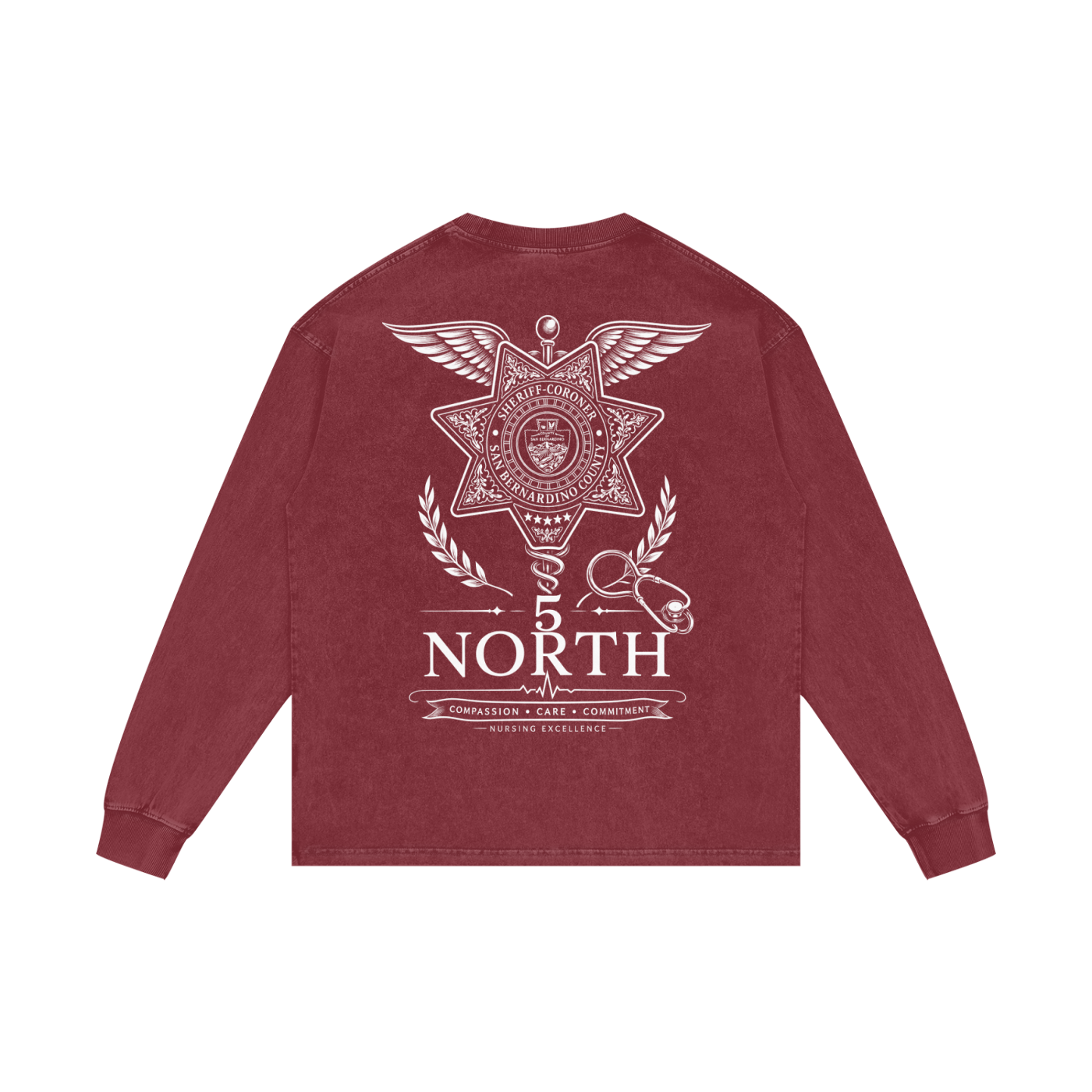 5 North- Acid Wash Oversize Long Sleeve T-Shirt