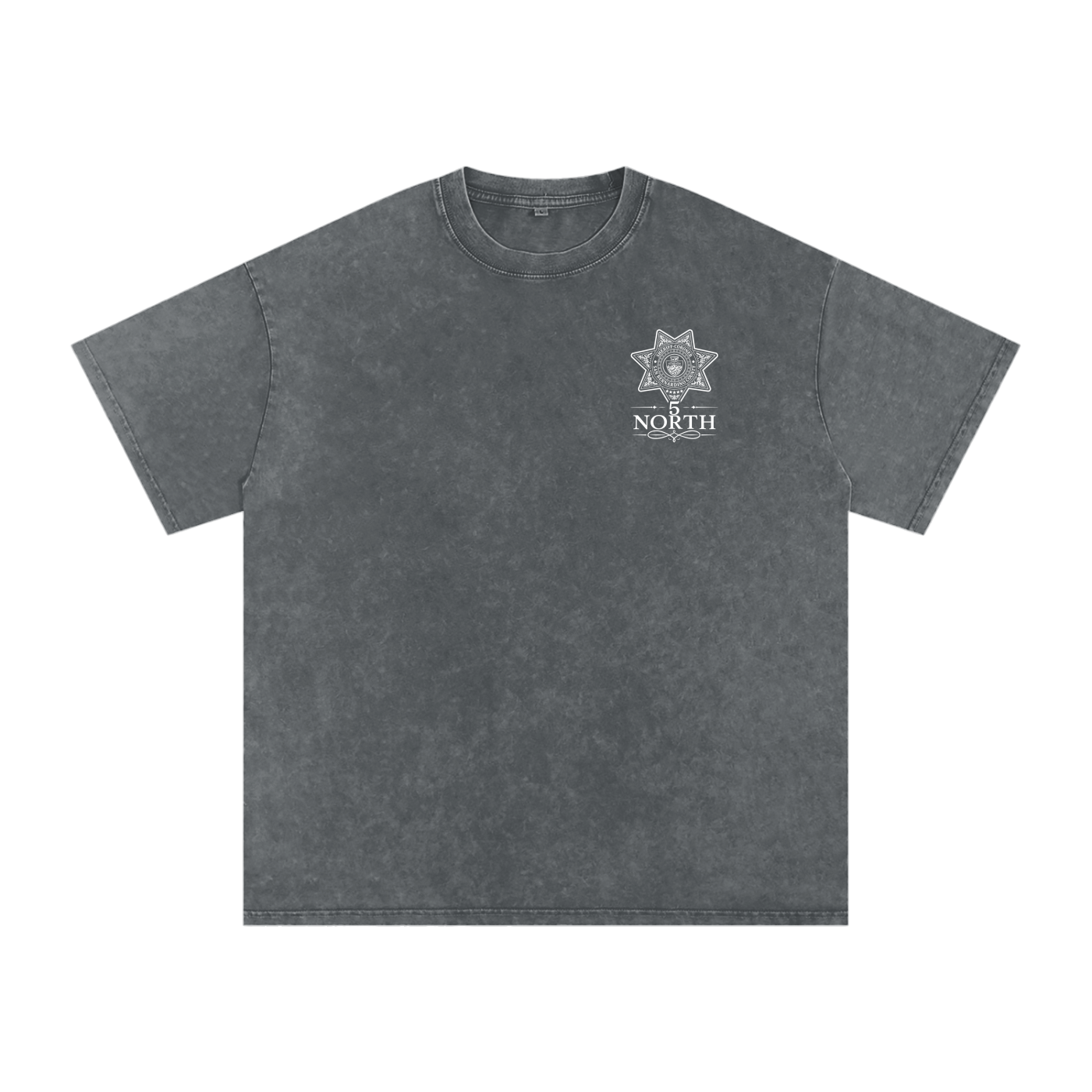 5 North-adult unisex Snow Washed Oversized Cotton T-Shirt