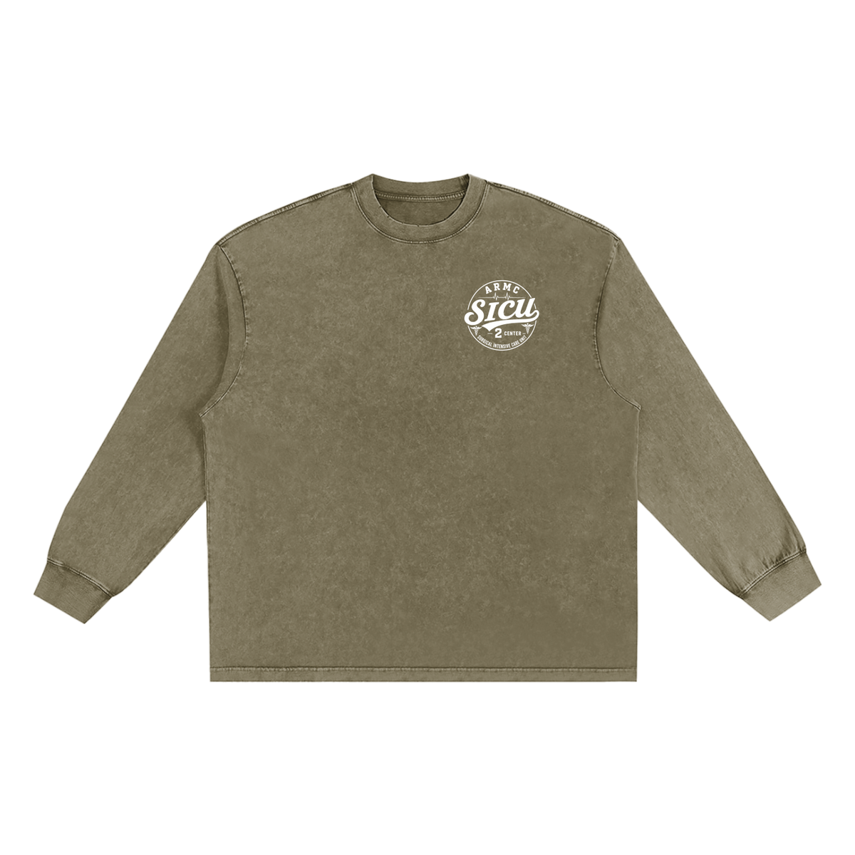 2 South SICU- adult unisex Snow Washed Frayed Edge T-Shirt