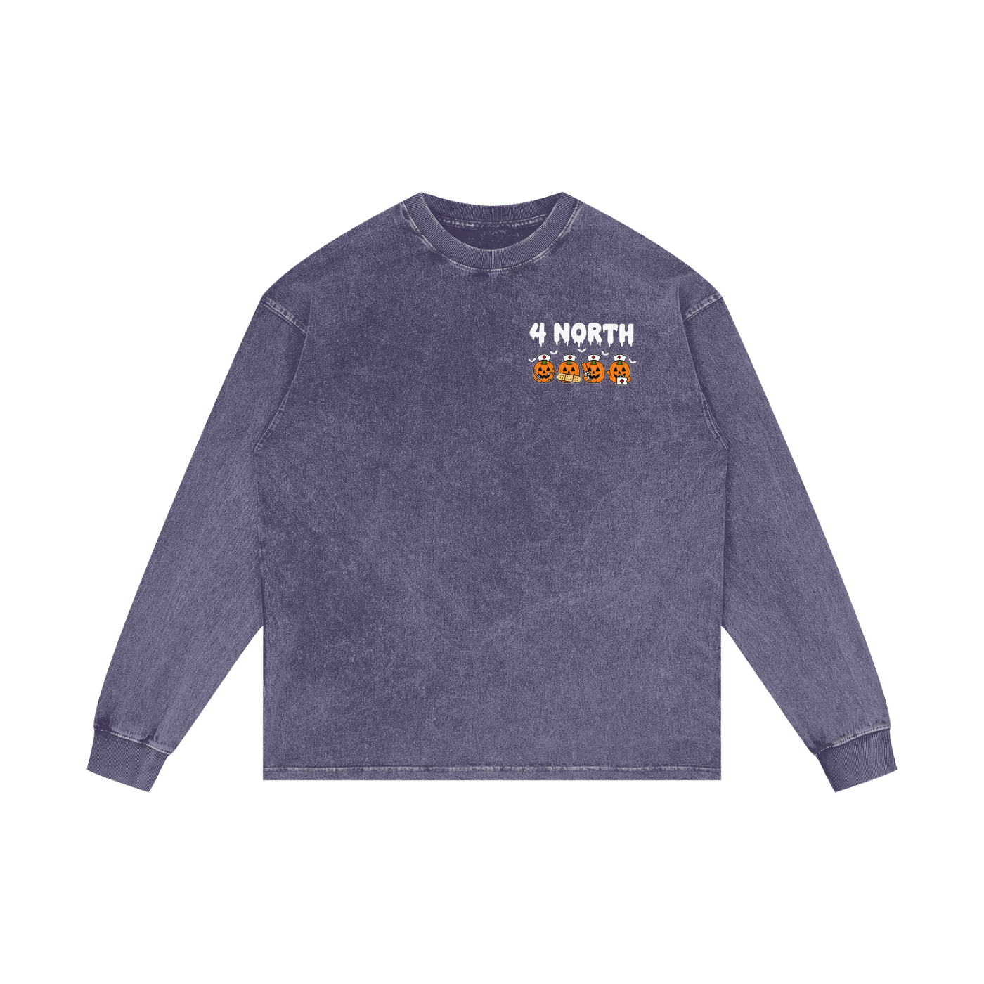 4 North BOO BOO CREW-adult unisex Acid Wash Oversize Long Sleeve T-Shirt