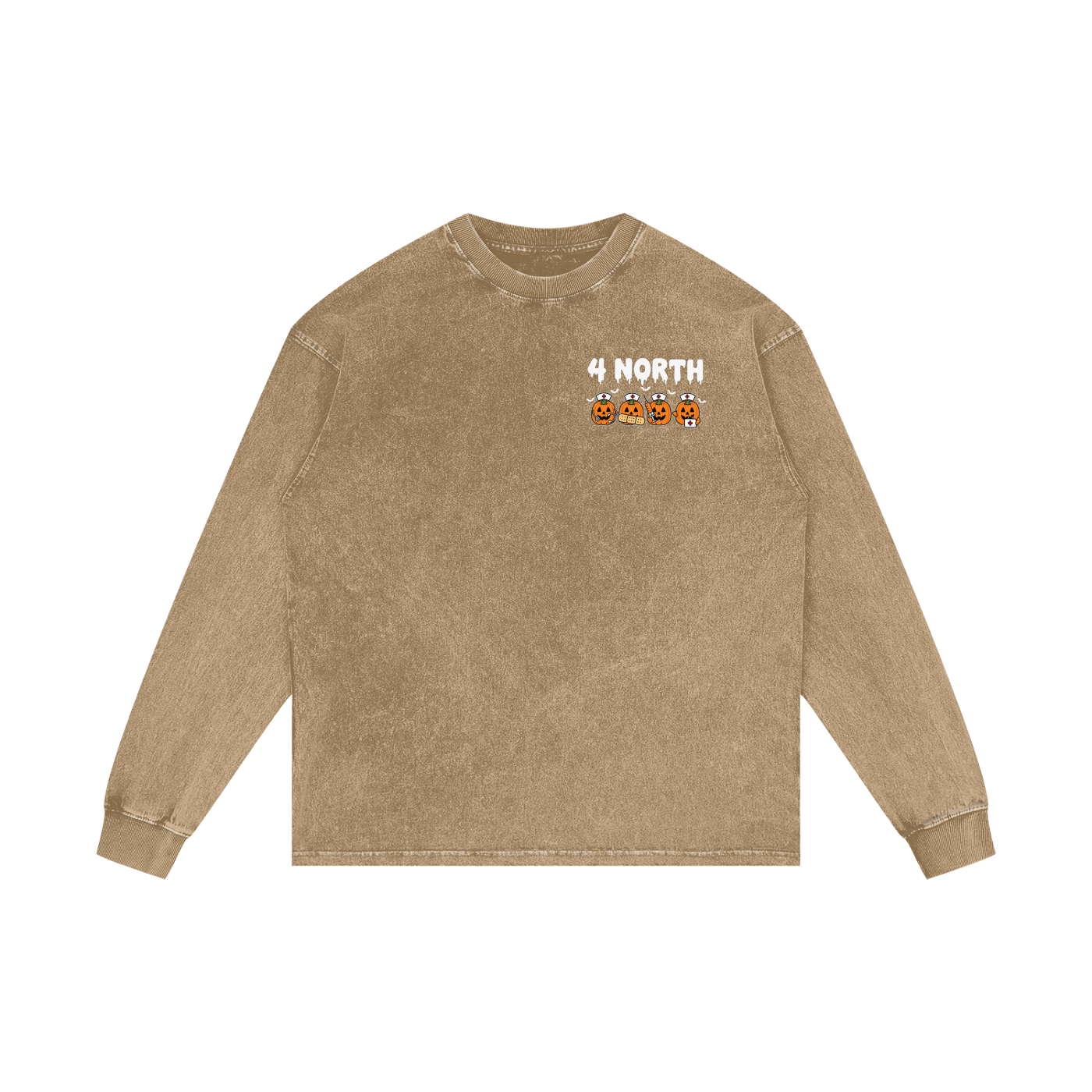 4 North BOO BOO CREW-adult unisex Acid Wash Oversize Long Sleeve T-Shirt