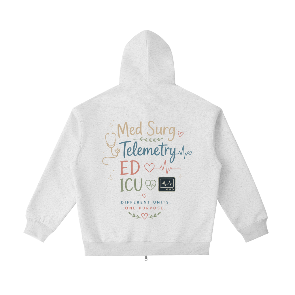 custom nurse zip up- adult unisex pocket hoodie