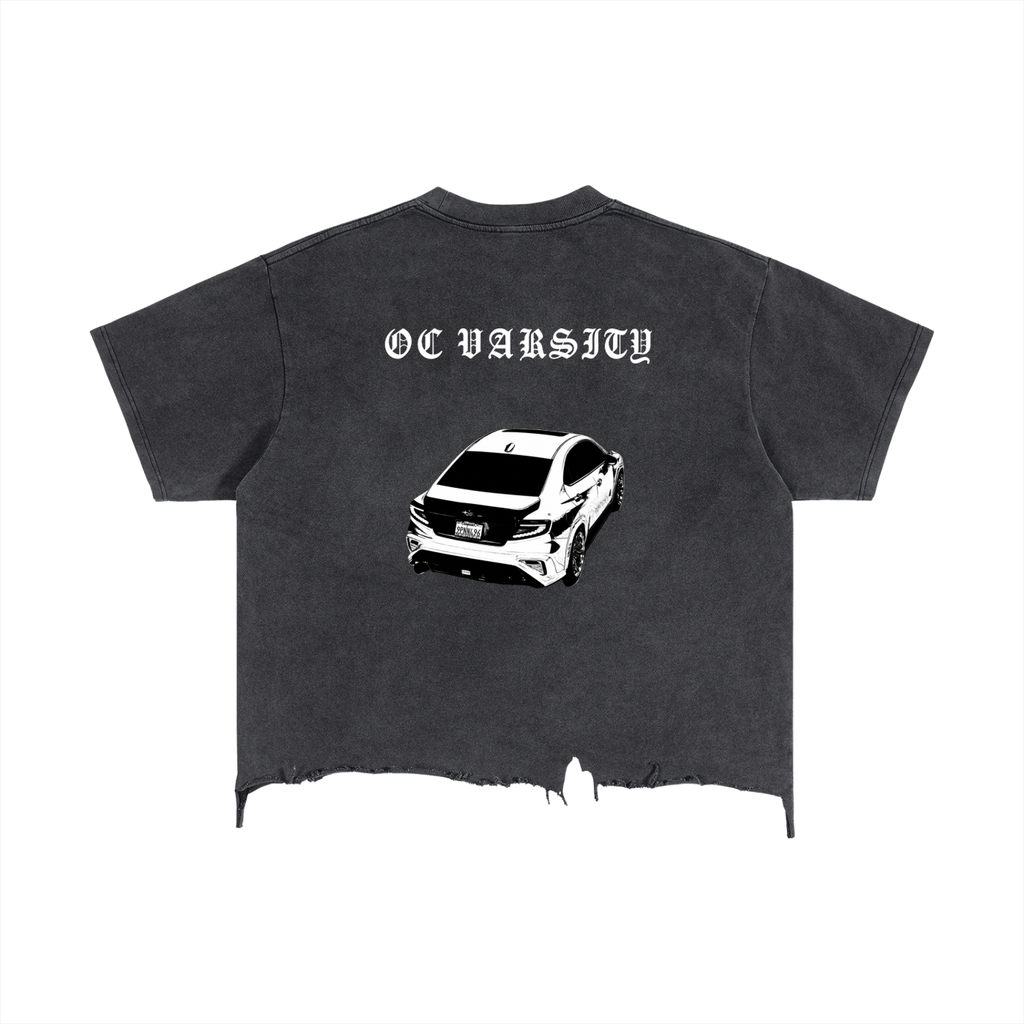Custom Masubae - unisex adult Vintage Wash Boxy Distressed Hem T-Shirt