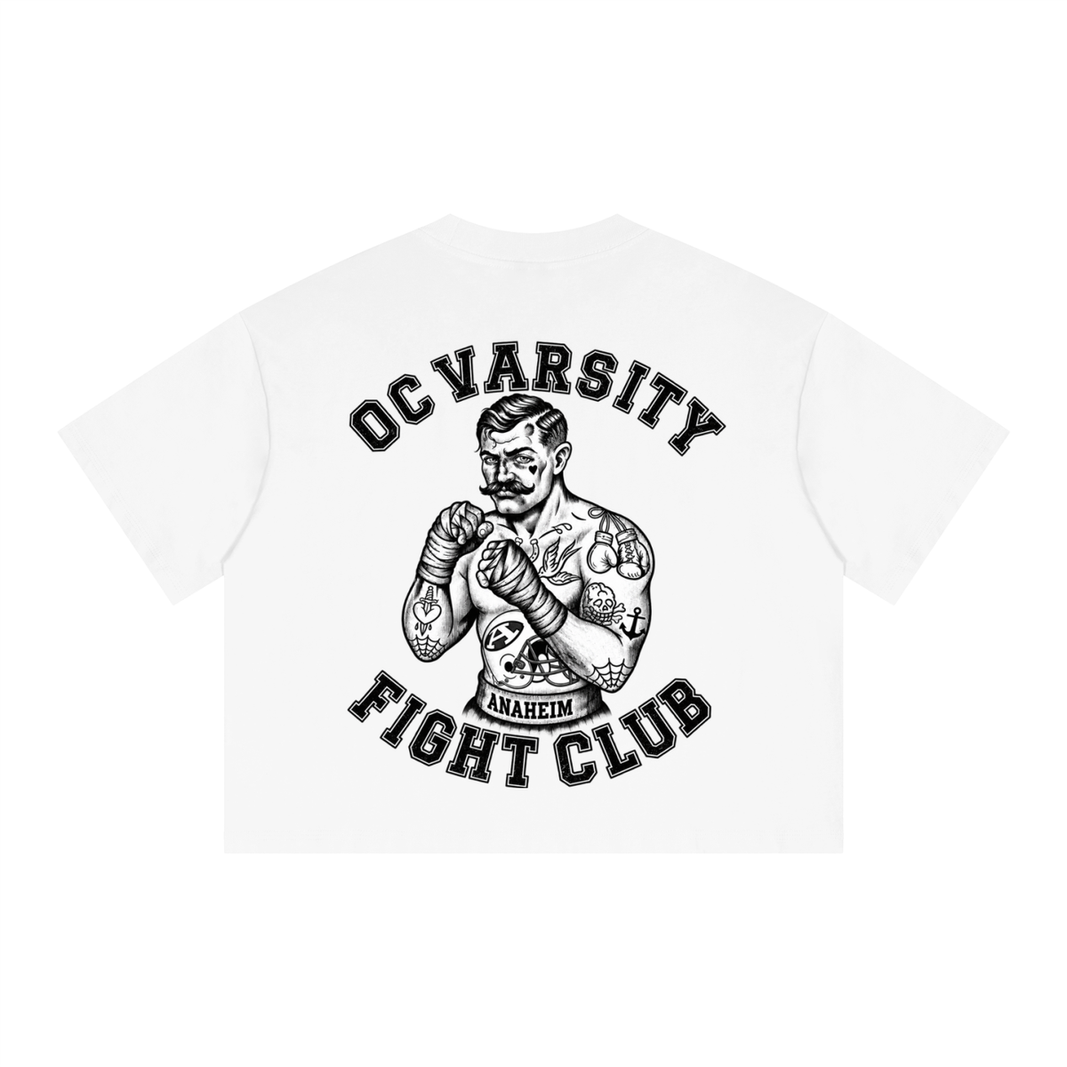 OC fight club- adult unisex Boxy Drop Shoulder Crop T-Shirt