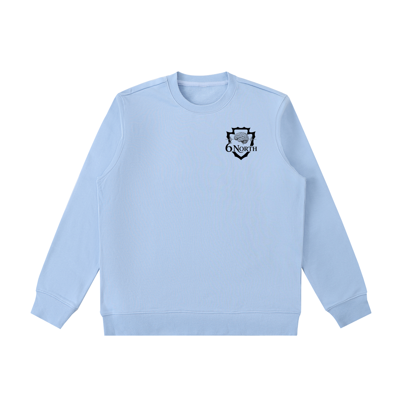 6 North Black Lettering -Essential Heavyweight Crewneck  Sweatshirt