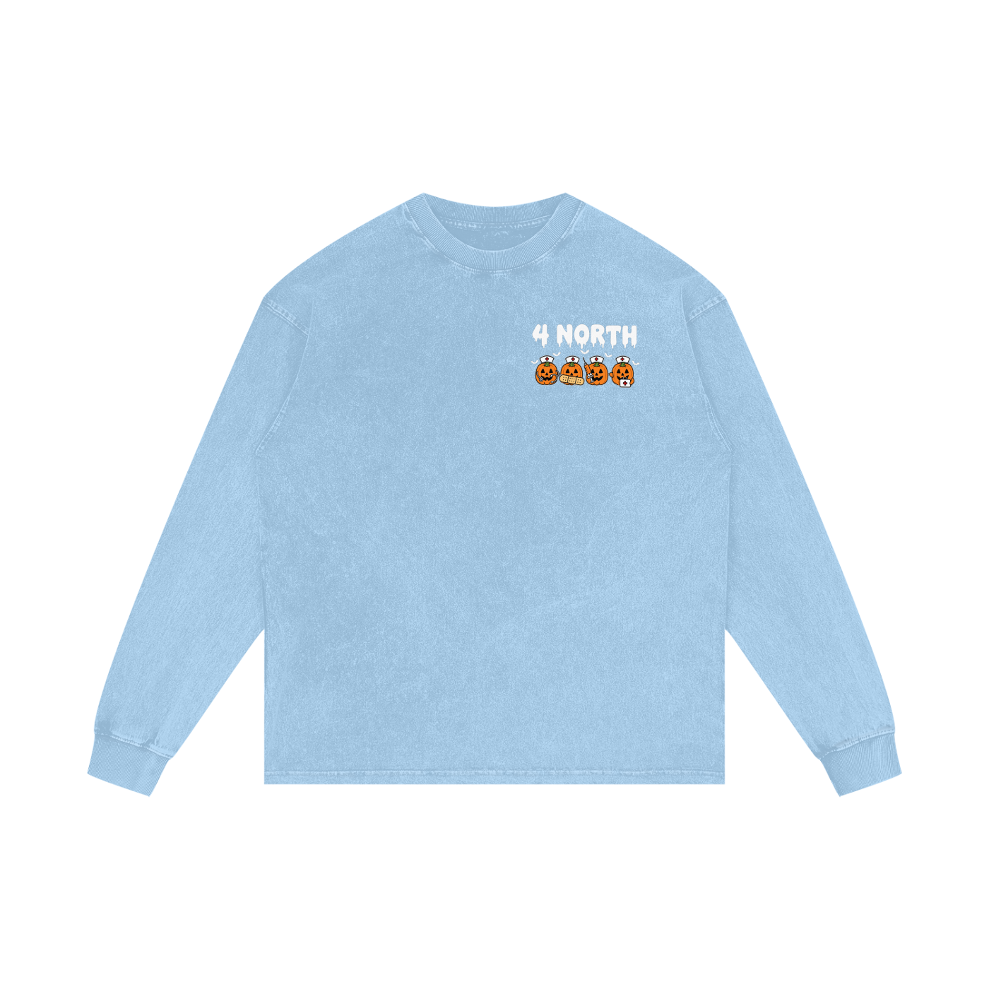 4 North BOO BOO CREW-adult unisex Acid Wash Oversize Long Sleeve T-Shirt
