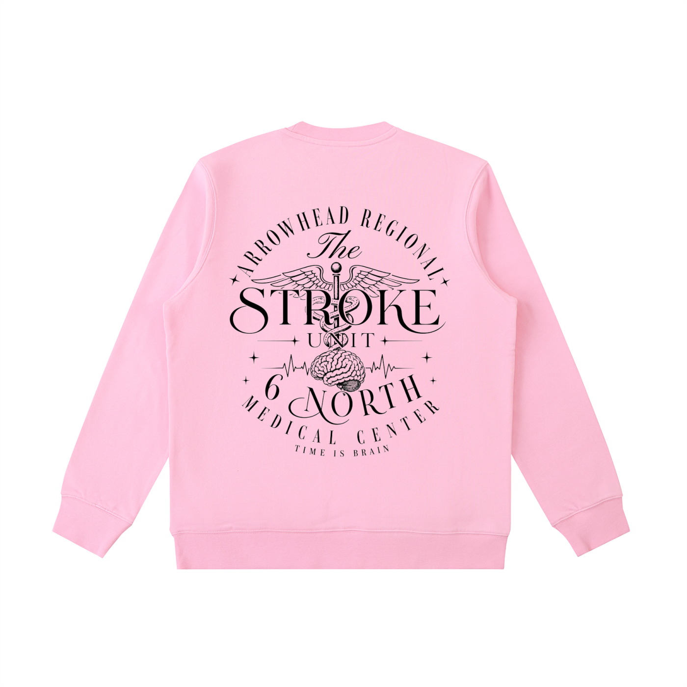 6 North Black Lettering -Essential Heavyweight Crewneck  Sweatshirt
