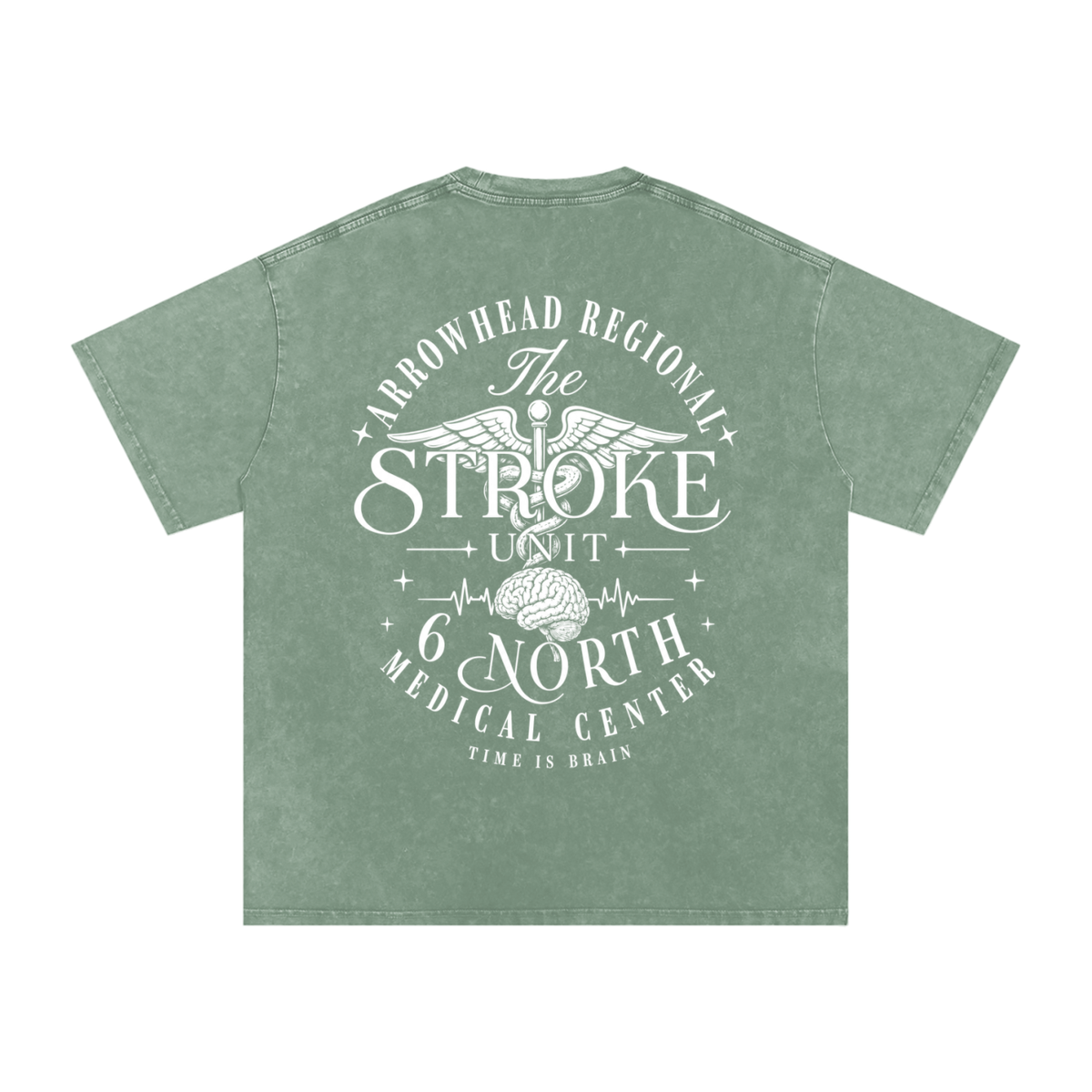 6 North white Lettering - adult unisex Snow Washed Oversized Cotton T-Shirt