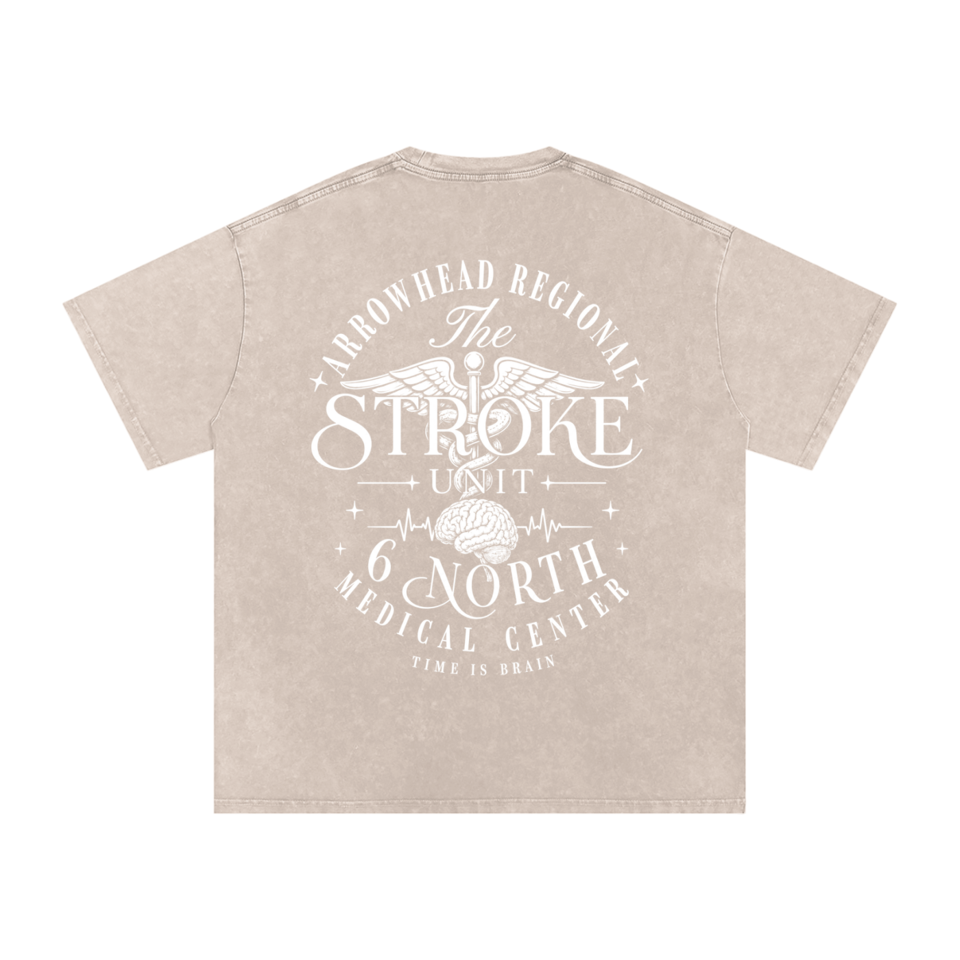 6 North white Lettering - adult unisex Snow Washed Oversized Cotton T-Shirt
