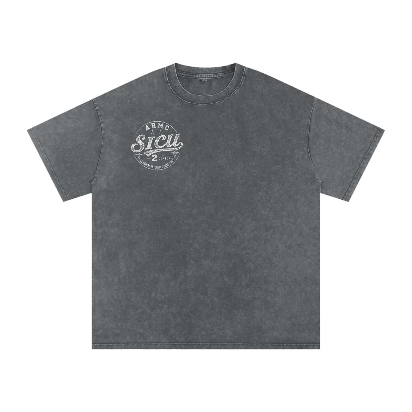 2 Center white lettering - Snow Washed Oversized Cotton T-Shirt