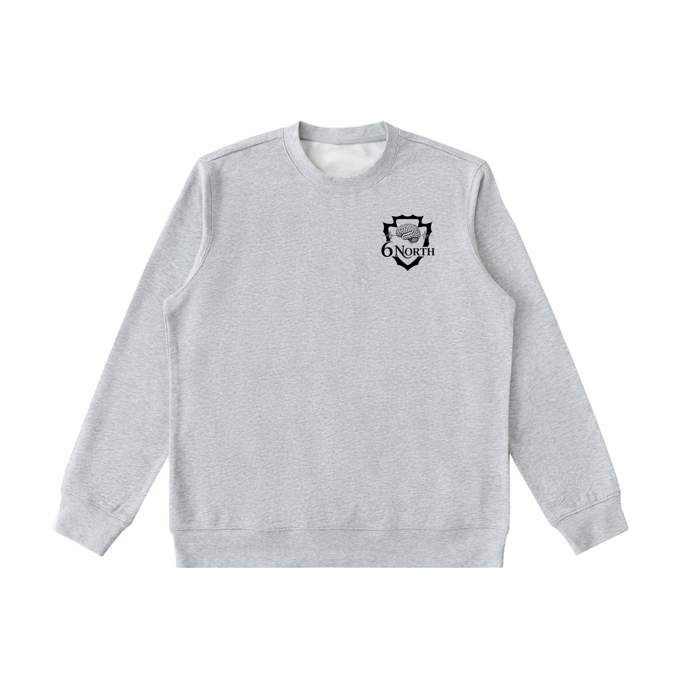 6 North Black Lettering -Essential Heavyweight Crewneck  Sweatshirt