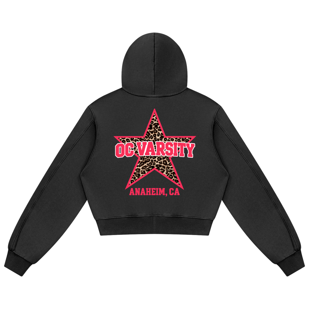 OC Varsity Star - Adult Women's Mineral Wash Full Zip Hoodie