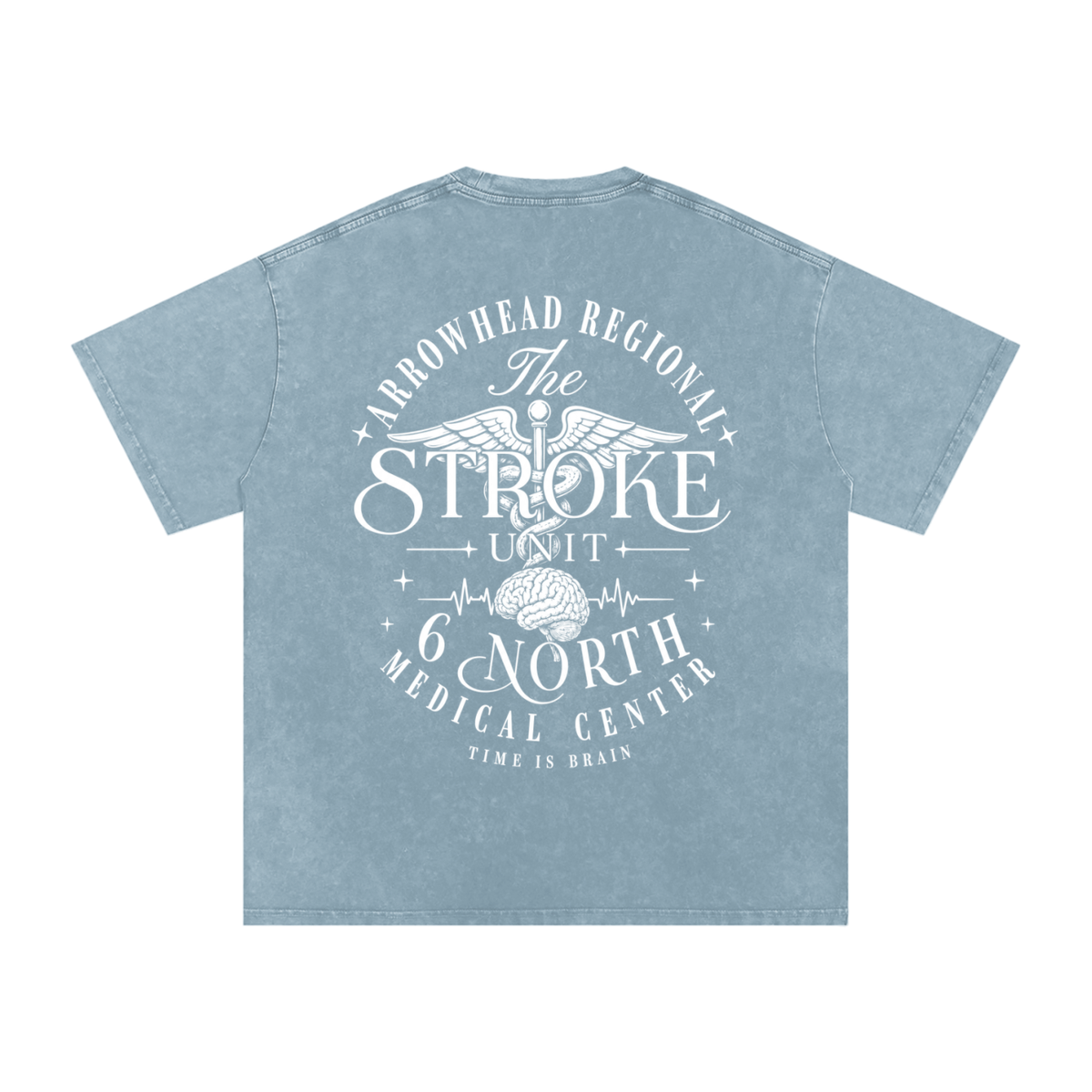 6 North white Lettering - adult unisex Snow Washed Oversized Cotton T-Shirt